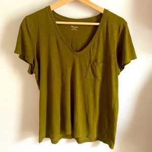 Madewell V-Neck Cotton Pocket Tee